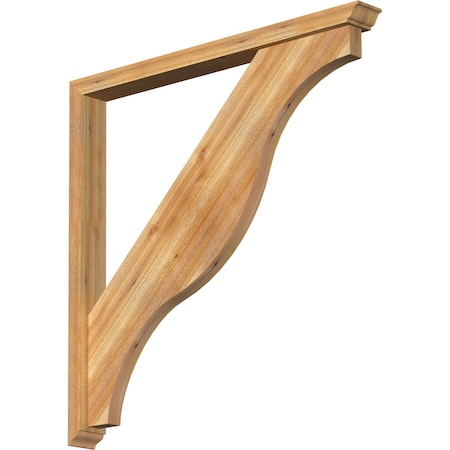 Ekena Millwork Funston Traditional Rough Sawn Bracket w/ Offset Brace, Western Red Cedar, 4"W x 42"D x 42"H BKT0402X42X42FST01RWR